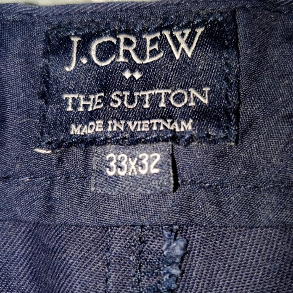 J. Crew Men's Slacks Blue Size 33 x 32 No Cuff, Flat Front. Straight Legs.